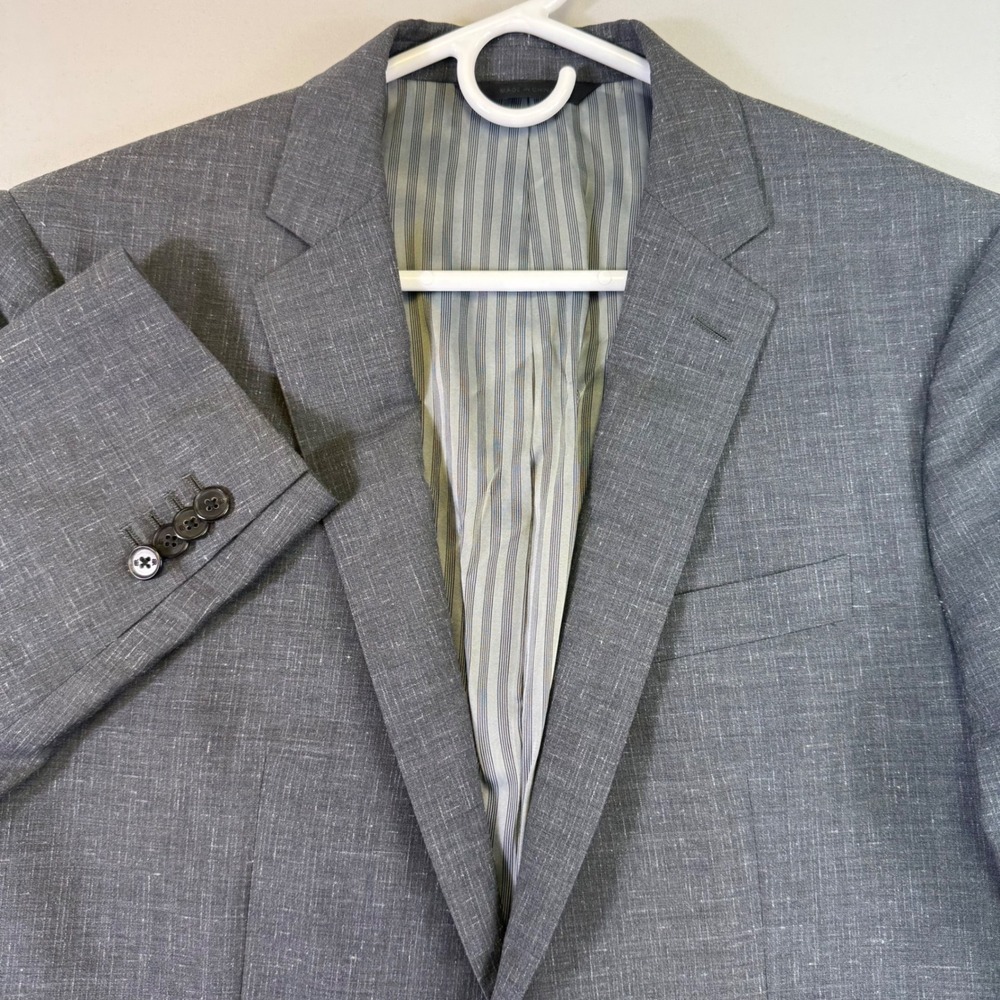 Banana Republic Blazer Mens 40R Grey Slim Fit Marzotto Italian Fabric Sport Coat